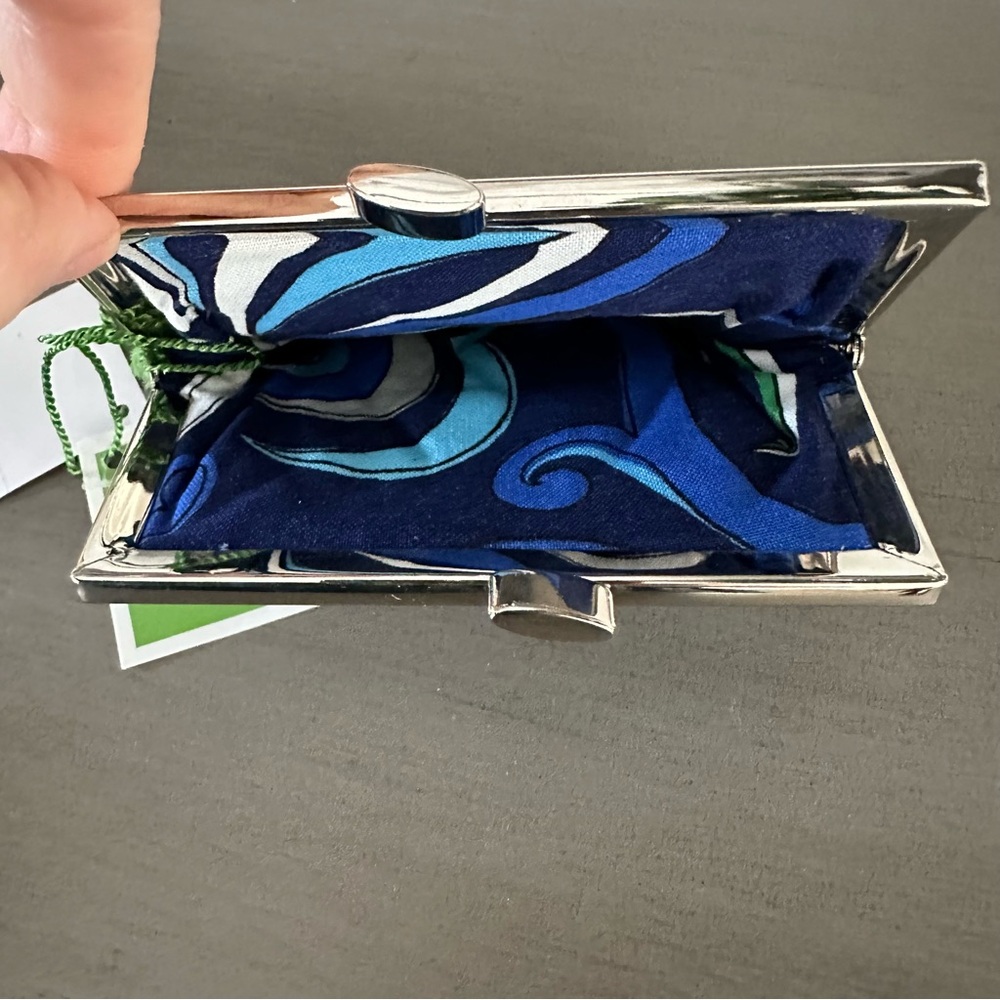 Vera Bradley Mosiac Kiss Lock Coin Purse NWT Blue - Picture 4 of 7